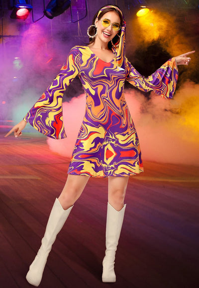 disco party outfits,70s party outfits for ladies#color_purple