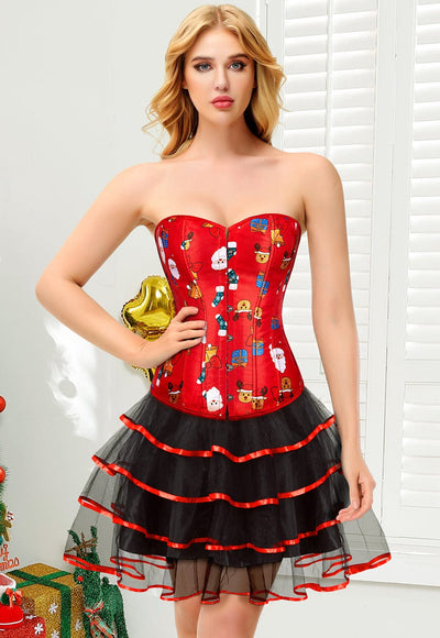 Christmas corset dress #color_red