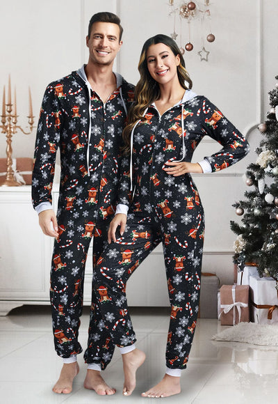 women's christmas pajamas#color_black-f