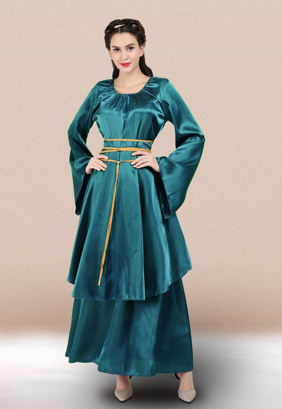 Plus Size Green Medieval Dress#color_green