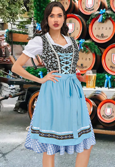 Bavaria dirndls, women's Oktoberfest outfit#color_blue