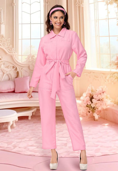 adult pink power jumpsuit - barbie the movie#color_pink