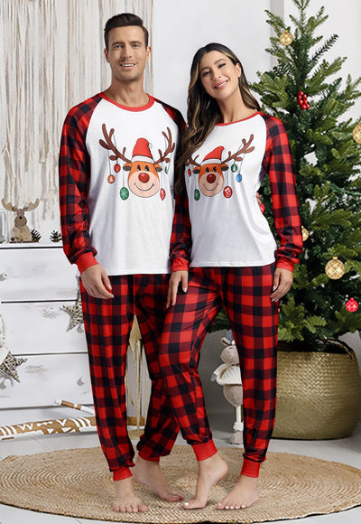 plaid christmas pajamas, plaid family pajamas red and black#color_red-f