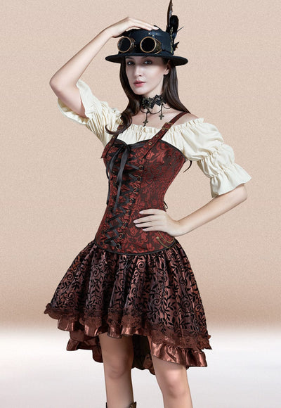 Brown Corset Outfit#color_brown