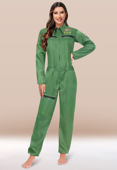 Sexy Fighter Pilot Costume#color_green