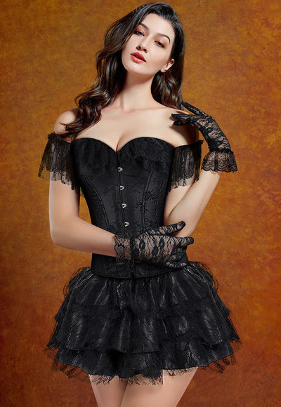 Medieval Corset Dress,Black Corset Dress #color_black