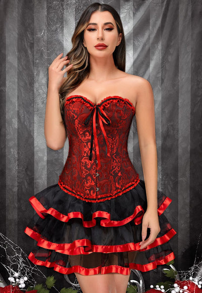 Gothic red corset dress#color_red